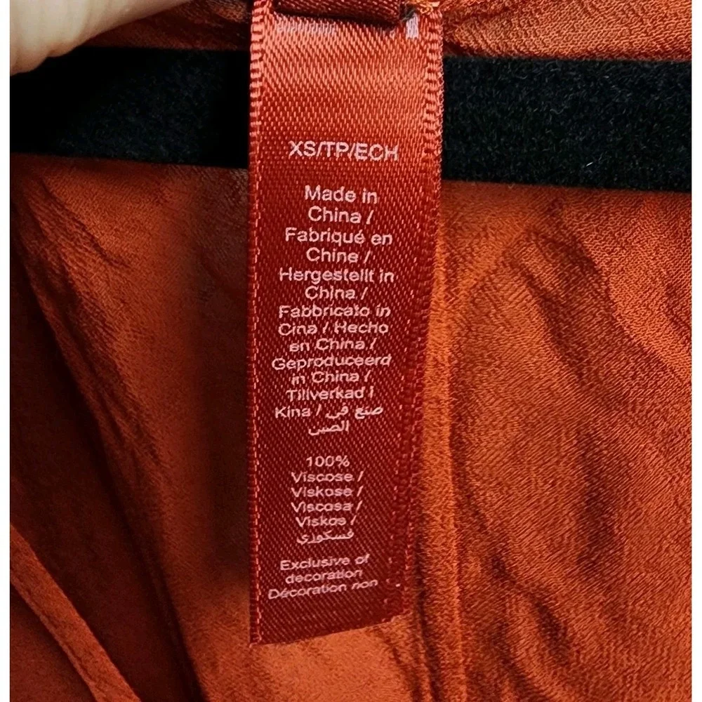Skims Sheer Cover Up Long Kaftan Chestnut Rust XS Swim Poolside Loungewear